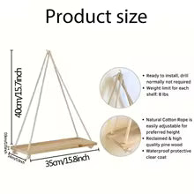 1PC Wooden Swing